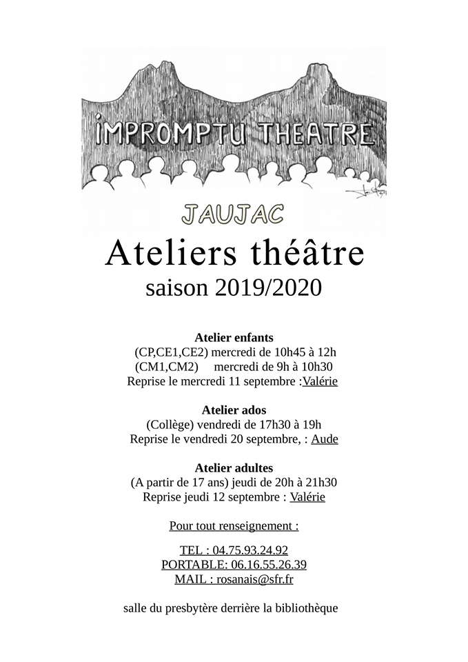 ateliers theatre 2019 2020