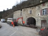 Travaux d’enfouissement à la sortie du Pont du Bruget