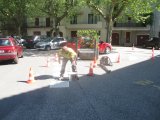 Remise en peinture des marquages au sol 