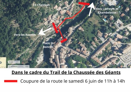 Fermeture du Pont du Chastelas de 11h à 14h le 6 juin 2026