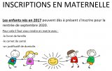 Inscriptions en maternelle