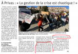 Manifestation contre la fermeture de la 5ème classe