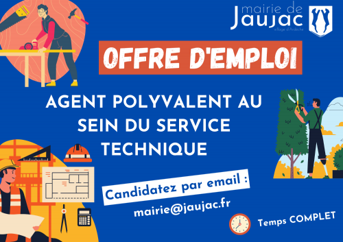 Offre d'emploi au sein du Service technique