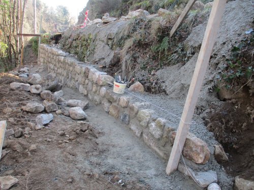 Réfection d'un mur de soutènement à la Turbine