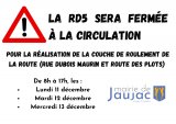 Fermeture de la RD5 - Routes des Plots et rue Dubois Maurin