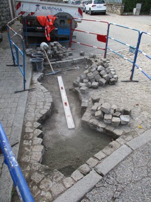 Reprise des pavés de la rue Jean Moulin sur les passages piétons